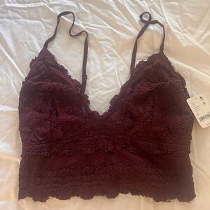 Lace Bralette in Deep Burgundy